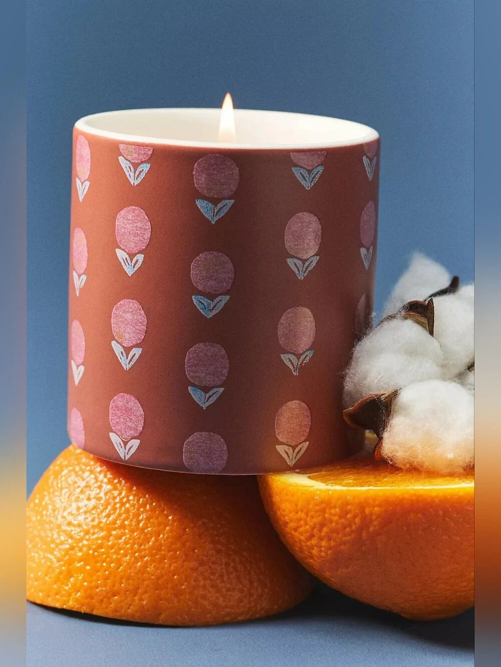 Anthropologie Spring Cottage Fresh Cotton Blossom & Neroli Ceramic Boxed Candle
